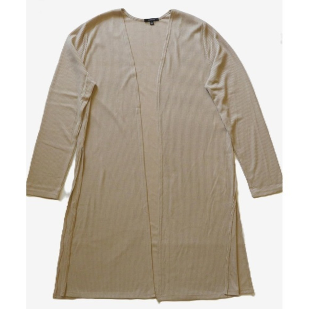NWOT 2X Ambiance Plus‎ Size Longline Ribbed Open Front Cardigan